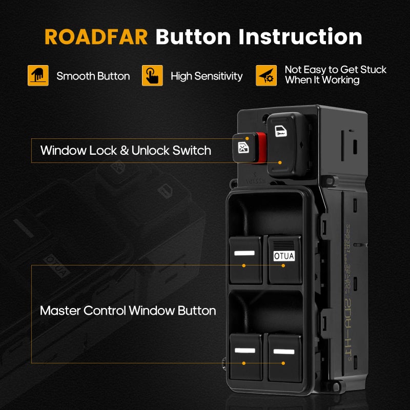 ROADFAR Window Switch Power Window Switch Master Control Power Window Switch Front Driver Side Replacement Parts fits for 2003-2007 Honda Accord 4 Door 35750-SDA-H12 - Image 3